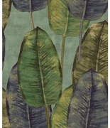 Carta da parati Tahiti Rubbertree  blu, 53 cm x 10 m