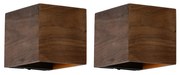 Set da 2 applique intelligenti in legno di noce con WiFi G9 - Transfer