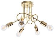 Sollux SL.1438 - Lampadario a plafone LOOP 5xE27/15W/230V oro