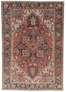 Heriz Tappeto 360x250 Rosso (Iran) Annodato A Mano
