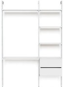 Kit cabina armadio PROJECT KIT SMART W. 152,5X50CM CLASSIC in alluminio 152.5 x 220 x 50 cm bianco/anodizzato