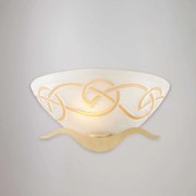 Bonetti Illumina Applique in ferro laccato avorio con decorazione effetto decapè e diffusore in vetro diametro 30 bianco e ambra 1 luce