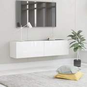 Mobile tv bianco lucido 120x30x30 cm in truciolato