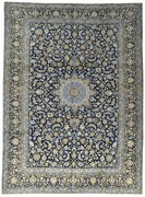 Kashan Tappeto 410x300 Blu (Iran) Annodato A Mano