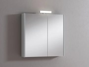 Pensile con luce Akira laccato lucido grigio chiaro L 71.5 x H 70 x P 15.5 cm