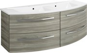Mobile da bagno sospeso sotto lavabo L 130 x H 48 x P 48 cm grigio, 4 cassetti PELIPAL Image