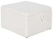 Panca Home ESPRIT Bianco Poliestere Legno MDF 60 x 60 x 36 cm