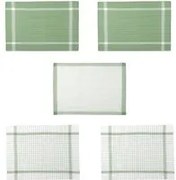 Set 5 strofinacci 50x70 cm cotone righe verde