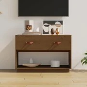 Mobiletto TV design in legno di mango e metallo bianco 145 cm BOHO - Miliboo