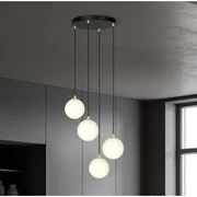 Lampadario a Sospensione in Acciaio e Vetro ROYAL 4 Bianco o Nero 4xE14 Colore del corpo Nero