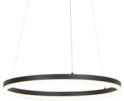 Lampada a sospensione di design nera 60 cm con LED dimmerabile a 3 livelli - Anello