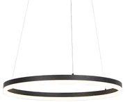 Lampada a sospensione di design nera 60 cm con LED dimmerabile a 3 livelli - Anello