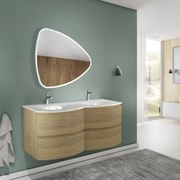 Mobile sottolavabo e lavabo Armonia rovere oro in mdf L 140 x H 56 x P 49 cm 2 vasche 4 cassetti