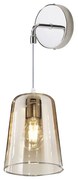 Applique Contemporanea Con Cavo Shaded Metallo Cromo Vetro Ambra 1 Luce E27