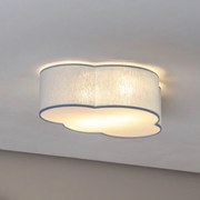 TK Lighting Plafoniera Cloud, blu, 43 cm di lunghezza, tessuto, nuvola, E27