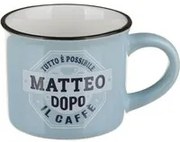 Tazzina caffè con nome Matteo in gres porcellanato