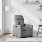 Poltrona reclinabile in tessuto grigio chiaro