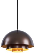 Lampada a sospensione scandinava bronzo scuro con interno dorato - Loes