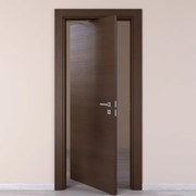 Porta tamburata rototraslante Timber wengé L 80 x H 210 cm sinistra