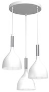 Lampadario a sospensione con filo NOAK 3xE27/15W/230V bianco/cromo
