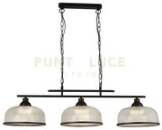 Highworth 3lt pendant - metallo nero e vetro stile olografico