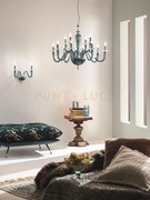 Lampadario debussy 12 luci ottanio e cromo attacco e14 d.84cm