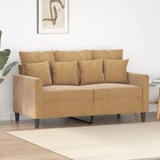 Divano A 2 Posti Marrone 120 Cm İn Velluto /