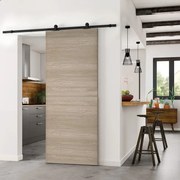 Porta scorrevole reversibile Swin in mdf marrone, L 93 x H 212 cm, con binario Retro