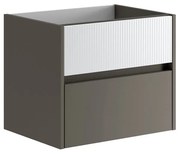 Mobile da bagno sotto lavabo Niwa grigio laccato opaco L 59.5 x H 50 x P 45.5 cm 2 cassetti, lavabo non incluso