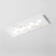 Bilbao p/g - acciaio plafoniera bianco 8 luci attacco gx53 80cm