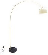 Grande lampada da terra ad arco in stile art déco OMBRAGE - Metallo e marmo - 140 x 35 x 180 cm- Dorato