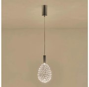 Lampadario LED a sospensione con filo LED/6,3W/230V 3000K cromo lucido diametro 14 cm