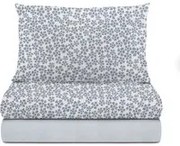 Completo letto singolo fiori azzurri in flanella