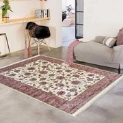 Tappeto Oriental 528 orientale in viscosa crema, L 200 x L 140 cm