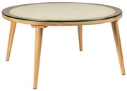 Tavolino da salotto rotondo di colore naturale in vetro ø 70 cm Haru – White Label