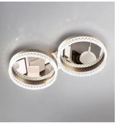 Lampada da soffitto regina, acrilico trasparente, oro satinato + mo...