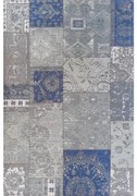 Tappeto Kilim orientale in acrilico blu e grigio, L 190 x L 133 cm