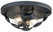 Plafoniera Industrial Nordica Bradbury Acciaio Grigio Cenere 2 Luci E14