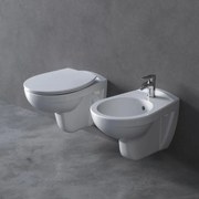 Coppia sanitari sospesi scarico a pavimento IDEAL STANDARD Tirso WC: P 52 x L 36 x H 37 cm, bidet: P 52 x L 36 x H 37 cm