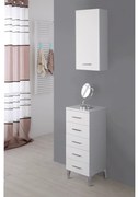 Base Multiuso a Terra 85 Cm Cinque Cassetti Feridras "Stella" Bianco Lucido