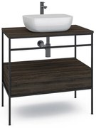 Mobile bagno da terra con lavabo L 60 x H 92 x P 45.5 cm nero per vasca centrale Outline