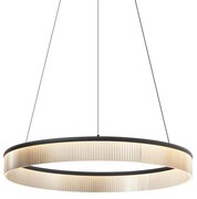 Lampada a sospensione moderna nera 78 cm con LED dimmerabile a 3 livelli - Anello Chandelier