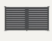 Cancello automatico battente ALBA Maia120-20 in alluminio, apertura centrale, L 300 x H 190 cm, di colore grigio antracite