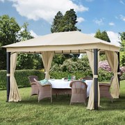 TOOLPORT Gazebo da giardino Sunset Premium, crema, 3x4m - (300173)