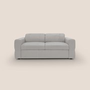 Kronos Divano con pouf estraibile poggiapiedi e poggiatesta reclinabili in morbida microfibra impermeabile T11 grigio chiaro