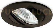 Swing faretto orientabile 45° 1 luce attacco gu10 nero d.8,2cm