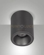 Guamo plafoniera tonda nera 1 luce attacco gu10 d.9cm