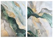 Set di quadri con elementi dipinti a mano 2 pz 50x70 cm Aventurine – Styler