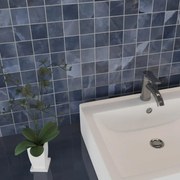 Mosaico in gres porcellanato Venus Blue Quadrati blu lucido L 6.5 x L 33cm x Sp. 9 mm, 7 pezzi