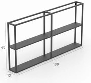 Mensola a muro ARTAN 100 dritto in acciaio L 100 x P 13 cm nero opaco